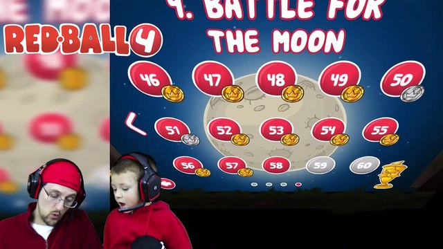 Chase & Dad play REDBALL 4! Battle for the Moon BOSS BATTLE! Levels 56 - 60 (Part 8 Gameplay)