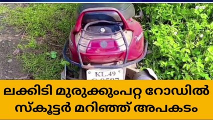 ലക്കിടി മുരുക്കുംപറ്റ റോഡിൽ സ്കൂട്ടർ മറിഞ്ഞ് അപകടം : ഒരാൾക്ക് പരിക്ക്