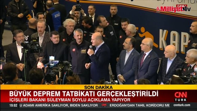 İçişleri Bakanı Süleyman Soylu deprem tatbikatı sonrası açıklama yaptı
