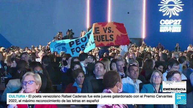 Activistas climáticos denuncian incumplimiento de promesas durante discurso de Joe Biden en la COP27