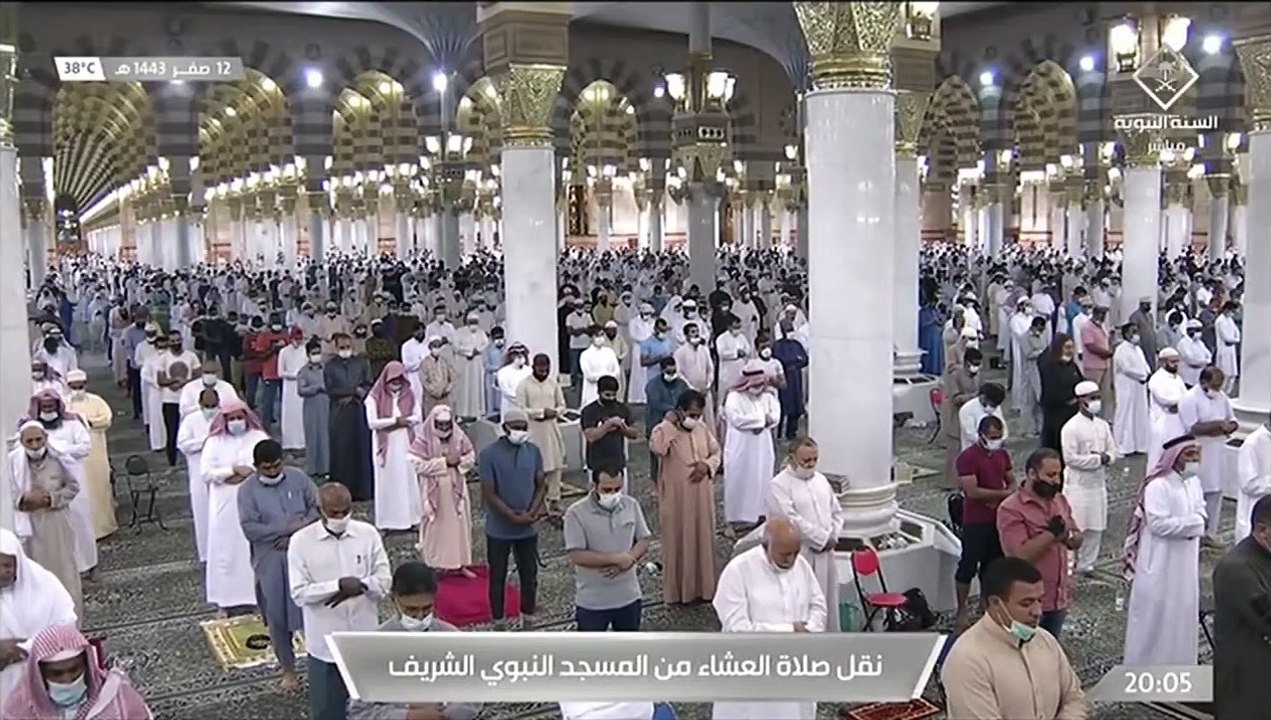 صلاة العشاء من #المسجد_النبوي_الشريف  بـ #المدينة_المنورة - الأحد  14430212هـ