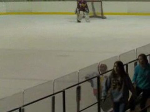 Hill gets kicked, then swietek makes a blocker save