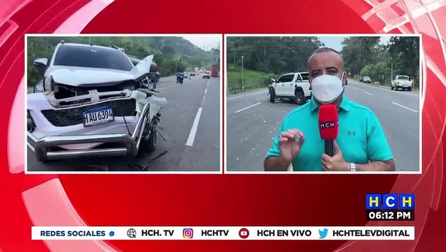Fuerte accidente vial deja dos heridos en Santa Cruz de Yojoa