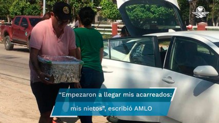 Así llegaron los invitados al pre-cumpleaños de AMLO... con tamales de chipilín y totopostes