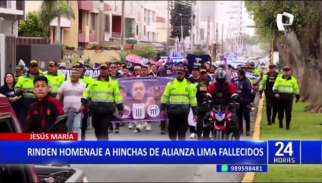 Jesús María: rinden homenaje a hinchas de Alianza Lima que fueron asesinados