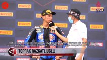 Toprak Razgatlioglu podium posisi pertama Race 1 WSBK 2022 Mandalika