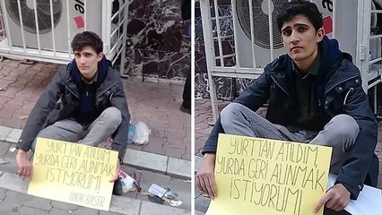 Bir aylık yurt ücretini ödeyemediği için KYK Yurdu'ndan atılan üniversite öğrencisi oturma eylemi başlattı