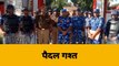 बिजनौर: पुलिस और आरएएफ ने किया पैदल मार्च, आमजन में सुरक्षा का किया भाव पैदा