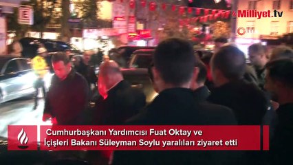 Fuat Oktay, Bakan Soylu ve Vali Yerlikaya yaralıları hastanede ziyaret etti