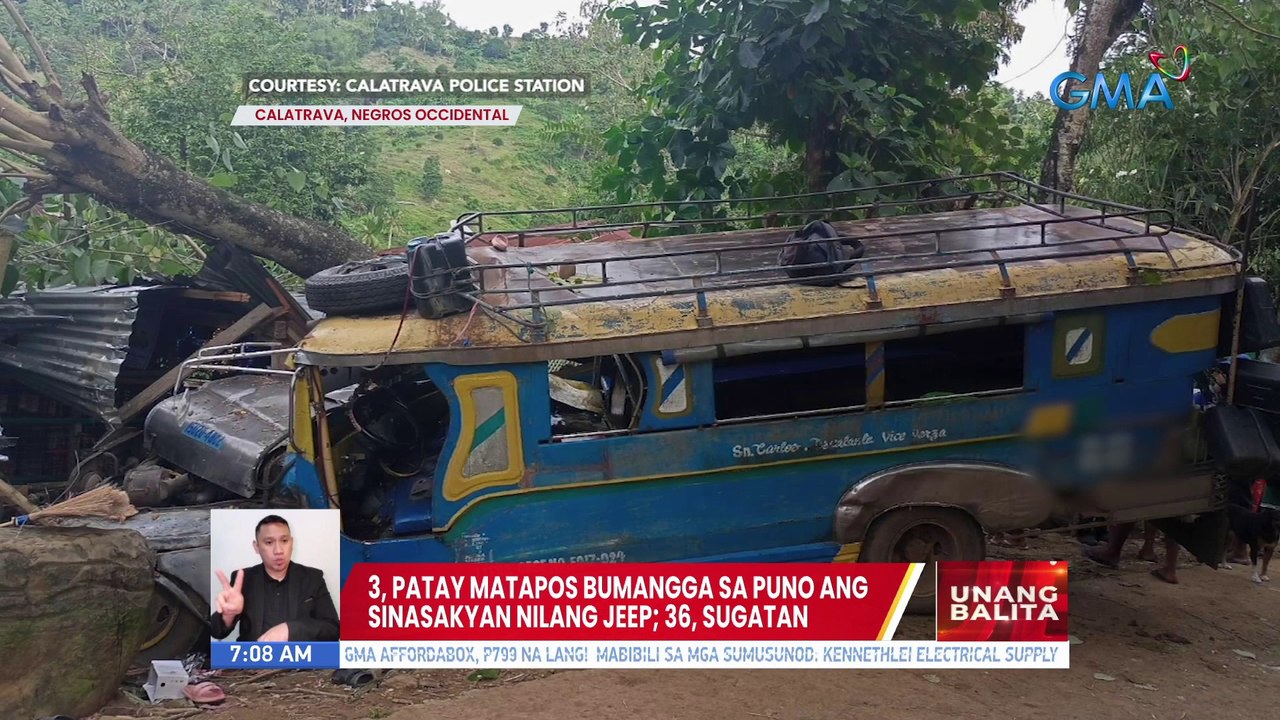 3, patay matapos bumangga sa puno ang sinasakyan nilang jeep; 36, sugatan | UB