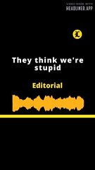 Editorial en inglés | They think we're stupid