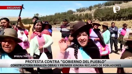 ¡Exclusivo! Protesta contra el "Gobierno del pueblo": premier ignora reclamo de pobladores