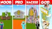 Minecraft SECURE BANK HOUSE BUILD CHALLENGE - NOOB vs PRO vs HACKER vs GOD _ Animation