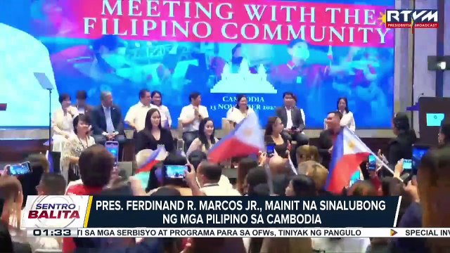 Pres. Ferdinand R. Marcos Jr., mainit na sinalubong ng mga Pilipino sa Cambodia; Pangulo, kinilala ang malaking ambag ng OFWs sa paglago ng ekonomiya ng bansa