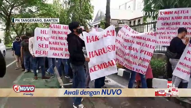 Berunjuk Rasa di Depan PN Tangerang, Korban Binomo Tunggu Sidang Indra Kenz Hingga Selesai