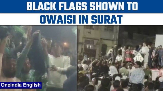 Gujarat Polls 2022: AIMIM leader Asaduddin Owaisi shown black flags | Oneindia News *Elections