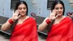Kajol Red Saree Look Viral, Media को Pose करने से किया मना Full Video | Boldsky*Entertainment