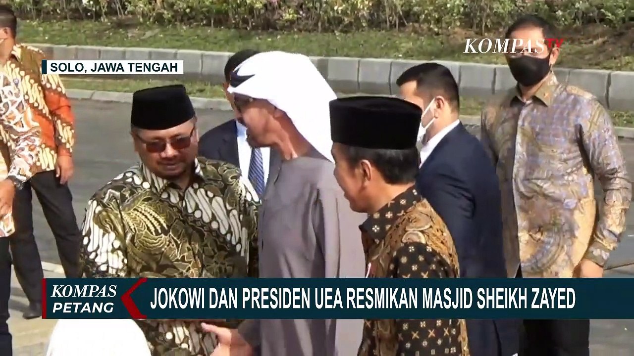 Presiden Uni Emirat Arab Hadir Bersama Jokowi dalam Peresmian Masjid Raya Sheikh Zayed di Solo
