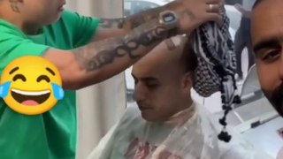 Funny Hair cut Saudi Arab Men Whatsapp Video