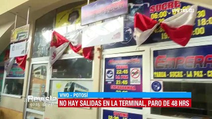 Suspenden salidas al resto del país desde la terminal de buses de Potosí