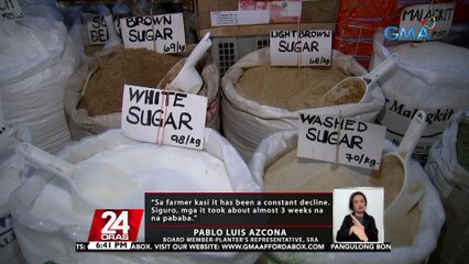 SRA: nadarama na ang unti-unting pagmura ng asukal dahil sa mga import at milling season ng local producers | 24 Oras