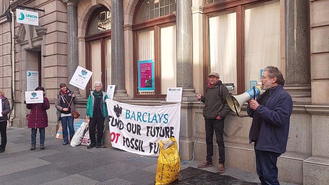 Extinction Rebellion protest at Barclays Inverness