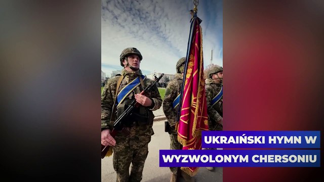 Ukraiński hymn w wyzwolonym Chersoniu - bez komentarza