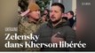 Zelensky chante l'hymne national ukrainien dans la ville de Kherson libérée des troupes russes