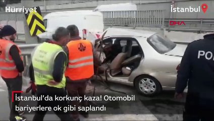 Gaziosmanpaşa'da otomobil bariyerlere çarptı