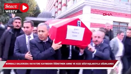 Download Video: Bombalı saldırıda hayatını kaybeden öğretmen anne ve kızı gözyaşlarıyla uğurlandı