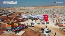 Bakan Soylu, Türkiye'nin Suriye'de yaptırdığı 600 briket evin açılış törenine katıldı