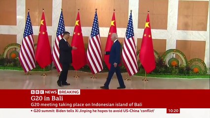 Download Video: US President Biden shakes hands with Chinese President Xi Jinping in Bali – BBC News