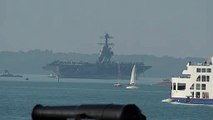 Royal Navy to welcome American guest: USS Gerald R Ford to anchor in Stokes Bay in the Solent today