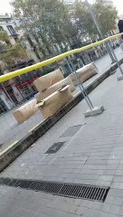 Obras de la retirada de la losa de la ronda de Sant Antoni