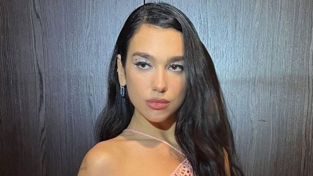 Dua Lipa Wore a See-Through Fishnet Dress with a Pink Thong and Patrick Star Pasties