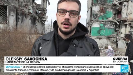 Nueva obra de Banksy en el muro de un edificio bombardeado en Kiev, Ucrania