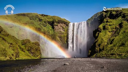 1 Hour of Peacefull Iceland Waterfall Relaxing Music for Studying