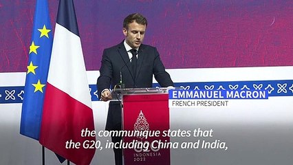 "The G20 does not want war," says Emmanuel Macron after talks in Bali