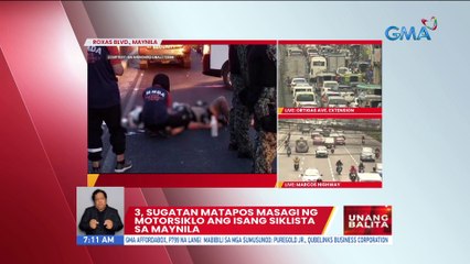 3, sugatan matapos masagi ng motorsiklo ang isang siklista sa Maynila | UB