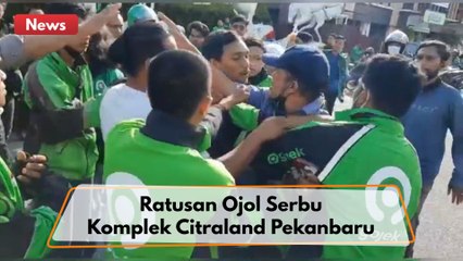 Diduga Alami Penganiayaan, Ratusan Ojol Serbu Komplek Citraland Pekanbaru