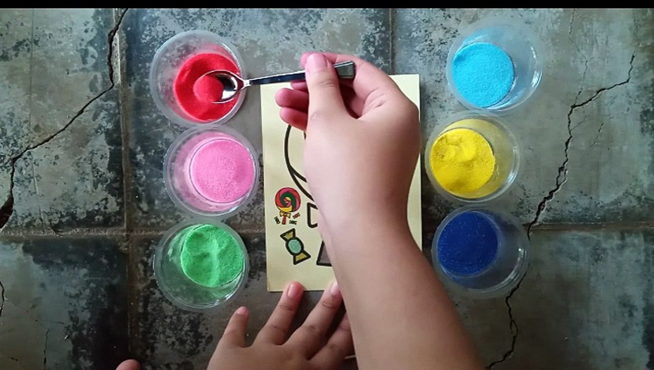 Coloring beautifull lolipop | sand art painting