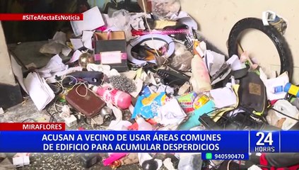 Miraflores: acusan a vecino de usar áreas comunes de edificio para acumular desperdicios