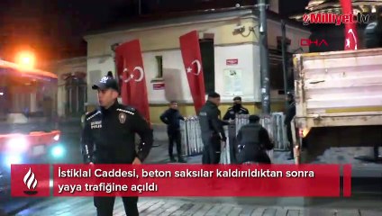 İstiklal Caddesi, beton saksılar kaldırıldıktan sonra yaya trafiğine açıldı