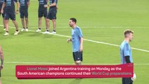 Messi and Argentina train ahead of final World Cup warm-up