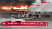 Tuzla’da 4 katlı binanın çatısında yangın