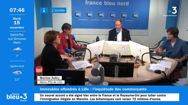 Immeubles effondrés à Lille : Dès que nous sommes appelés, nous intervenons , assure Martine Aubry