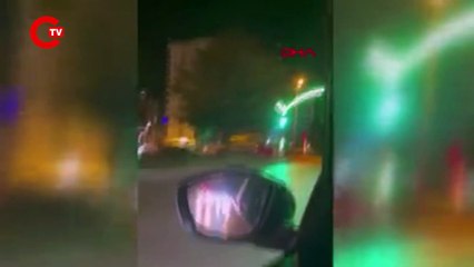 Başıboş at, bulvarda otomobile çarptı