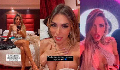 Erika Schneider escolhe look cheio de recortes reveladores para assistir show de Safadão em navio