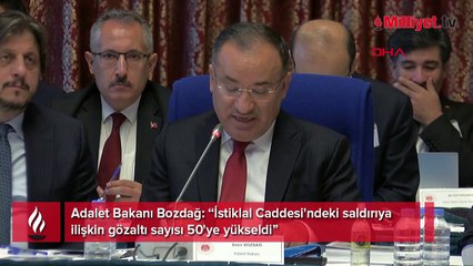 Adalet Bakanı Bozdağ: İstiklal Caddesi'ndeki saldırıya ilişkin gözaltı sayısı 50'ye yükseldi