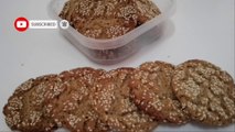 Crispy Cookies with Tahini and Sesame Seeds / Τραγανά Μπισκότα Με Ταχίνι Και Σουσάμι
